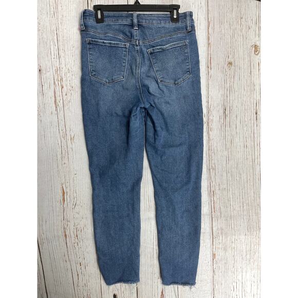 Max Studio Indigo Women 8 Dark Wash Skinny Jeans Denim Pocket Zip Blue Regular - Picture 2 of 7